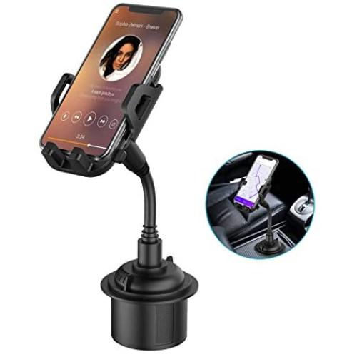 Car Cup Holder Phone Mount, Adjustable Gooseneck Cupholder Cell Phone Cradle with 360° Rotatable Holder for iPhone XR Xs XS Max X 8 7 7 Plus 6s/ Samsung Galaxy S10 S9 S8 S7/ Note 9 8, Huawei, GPS etc