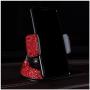 Radish Stars Adjustable Strong Sticky Dashboard Car Phone Mount Crystal Rhinestone Phone Holder for Car Red