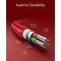 USB C to Lightning Cable, Anker New Nylon USB-C to Lightning Charging Cord for [6ft Apple MFi Certified] for iPhone 11 Pro/X/XS/XR / 8 Plus/AirPods Pro, Supports Power Delivery (Red)