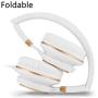 Headphones, FOSTO FT58 Stereo Foldable Headset Strong Low Bass Headphones with Microphone for iPhone, All Android Smartphones, PC, Laptop, Mp3/mp4, Tablet Earphones（White