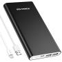 POWERADD Pilot 4GS 12000mAh Portable Charger with 8 Pin Input & Dual 3A Port External Battery Pack Compatible with iPhone, iPad, Samsung Galaxy and More - Black (8 Pin Cable Included)
