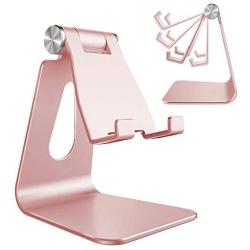 Adjustable Cell Phone Stand, CreaDream Phone Stand, Cradle, Dock, Holder, Aluminum Desktop Stand Compatible with iPhone Xs Max Xr 8 7 6 6s Plus 5s Charging, Accessories Desk,All Smart Phone-Rose Gold