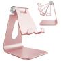 Adjustable Cell Phone Stand, CreaDream Phone Stand, Cradle, Dock, Holder, Aluminum Desktop Stand Compatible with iPhone Xs Max Xr 8 7 6 6s Plus 5s Charging, Accessories Desk,All Smart Phone-Rose Gold