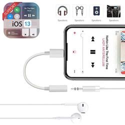 [Apple MFi Certified] iPhone 3.5 mm Headphone Jack Adapter, Lightning to 3.5mm Headphone Aux Audio Dongle Splitter Jack Adaptor Compatible for iPhone 11/11 Pro/XR/XS Max/X/8/7 Support All iOS System