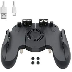 Mcbazel H9 Six Finger PUBG Game Controller with Cooling Fan for iOS Android Mobile Phone – Black