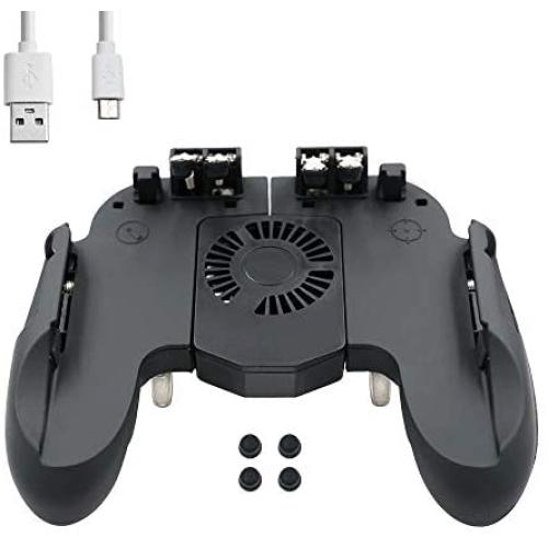 Mcbazel H9 Six Finger PUBG Game Controller with Cooling Fan for iOS Android Mobile Phone – Black