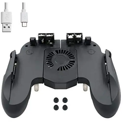 Mcbazel H9 Six Finger PUBG Game Controller with Cooling Fan for iOS Android Mobile Phone – Black