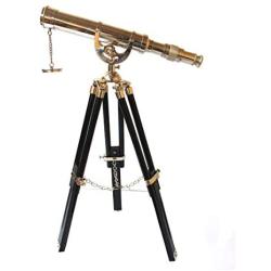 Vintage Tripod Reflecting Telescope Antique Dutch Brass Nautical Unique Eyepiece Harbour Master Stand