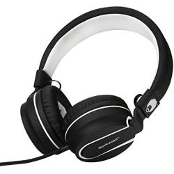 Rockpapa 950 Stereo Lightweight Foldable Headphones Adjustable Headband with Microphone 3.5mm for Cellphones Smartphones iPhone Tablets Laptop Computer Mp3/4 DVD Black White