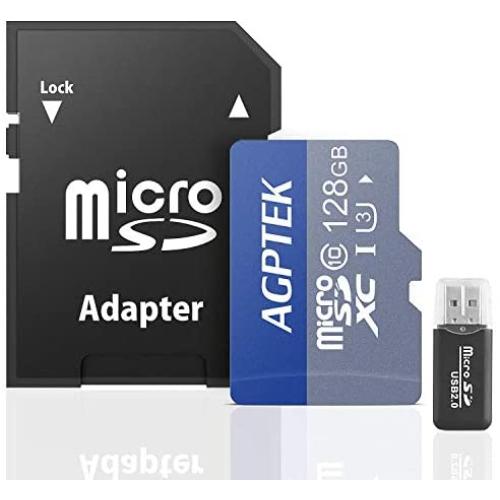 AGPTEK 128GB Micro SD Card, TF Memory Card UHS-I U3 with Card Reader, 100 MB/s, Compatible with Mp3 Player, Android Smartphones,Tablets,Interchangeable-Lens Cameras