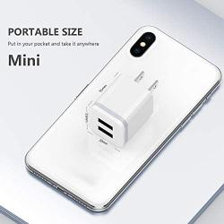 Phone Charger Cable with Wall Plug, Niluoya 2-Pack 10FT Nylon Charging Cord and 2-Pack Dual USB Block Cube Adapter Replacement for iPhone Xs Xs Max XR X 8 7 6 6S Plus 11 9 Pro 5 SE SE2 5S 5C, Pad, Pod
