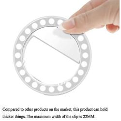 Selfie Ring Light, XINBAOHONG Rechargeable Clip-on Selfie Fill Light with 48 LED for iPhone/Android Smart Phone Photography, Camera Video, Girl Makes up(White)