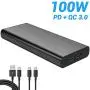 Portable Laptop Charger 26800mAh 100W PD Power Bank, External Battery Pack with Dual Quick Charge 3.0 Ports, Fast Charge for USB-C Laptops, MacBook Pro, iPad Pro, iPhone, Samsung Galaxy and More Portable Laptop Charger 26800mAh 100W PD Power Bank, External Battery Pack with Dual Quick Charge 3.0 Ports, Fast Charge for USB-C Laptops, MacBook Pro, iPad Pro, iPhone, Samsung Galaxy and More