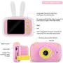 Fealay Kids Camera, Cute Rabbit Shape Digital Video Camera with 12MP 2 Inch Large Screen, Mini Rechargeable and Shockproof Camera Creative DIY Camcorder for Little Girl with 32GB SD Card (White)