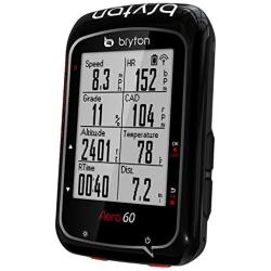 Bryton Aero 60E GPS Bike Computer (2.3" Display, 60E - Base Model with Metal Aero Mount). with pre-Load OSM map, Follow Track .Support Power Meter, ESS.