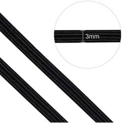 Whaline 98 Yards Flat Elastic Cord 1/8 Inch Black Stretch String Braided Elastic Band Elastic Rope Stretch Knit Elastic Sewing Spool for DIY Crafting, Necklines, Cuff, Clothing, Bedding (3mm)