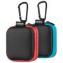 Earbud Case, SUNGUY【2Pack, Red+ Blue】 Portable Square Earphone Carrying Cases with 2 Carabiners for AirPods, Hearing Aids, USB Charging Cord, USB Flash Drive.