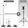 12 Inch Selfie Ring Light with Stand and Phone Holder, Foldable Makeup Light 20.8" - 67” Stretchable,3 Color Modes, USB Powered LED Selfie Light Ring for iPhone and Android,TIK Tok Light Mobile Stand.