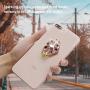 IYOYI Rhinestone Cell Phone Ring Stand 360° Rotation Finger Grip Crystals Bling Metal Holder Cute Beetle Mount for iPhone/Samsung/LG/HTC & All Smartphones (Gold Pink)