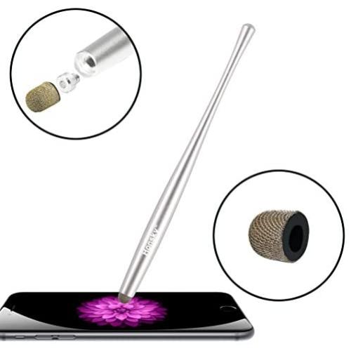 Honsky Cell Phone Stylus, Tablet Stylus for Touch Screens: Universal Long Metal Slim Waist Stylist Pens, Tablet Pen, Touchscreen Stylus Pen - with Replacement Tips, Silver
