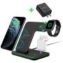 Intoval Wireless Charger,3 in 1 Wireless Charging Station for Apple Watch/Airpods,Qi Certified Wireless Charging Stand for iPhone 11/11 Pro/XS Max/XS XR All Qi-Enabled Phones.(with AC Adapter)