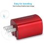 Tranesca Dual USB Wall Chargers for New iPhone SE,iPhone Xs/Xs Max,iPhone XR/8/7/6S/6S Plus/6 Plus/6, Samsung Galaxy S7/S6/S5 Edge, LG, HTC, Moto, Kindle and More-2 Pack (Red)