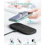 CHOETECH Dual Wireless Charger, 5 Coils Qi Certified Fast Wireless Charging Pad Compatible with iPhone SE 2020/11/11 Pro/11 Pro Max/XS Max/X, Galaxy S20+/S10/Note 10, AirPods Pro(Adapter Included)