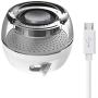 Mini Portable Speaker, 3W Mobile Phone Speaker with 250mAh Lithium Battery Line-in Speaker with Clear Bass 3.5mm AUX Audio Interface, Plug and Play for iPhone, iPad, iPod, Tablet, Computer (White)