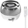 Mini Portable Speaker, 3W Mobile Phone Speaker with 250mAh Lithium Battery Line-in Speaker with Clear Bass 3.5mm AUX Audio Interface, Plug and Play for iPhone, iPad, iPod, Tablet, Computer (White)