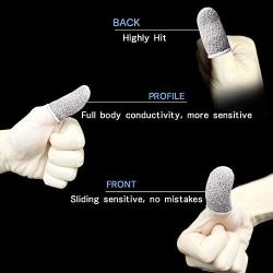 Finger Sleeve, Breathable Mobile Game Controller Finger Sleeve Touch Screen Finger Cot with Conducting Wire Fiber for PUBG Mobile, Rules of Survival, for Android iOS Tablet (6 Pack)