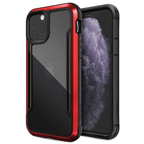 X-Doria Raptic Shield, iPhone 11 Case (Formerly Defense Shield) - Military Grade Drop Tested, Anodized Aluminum, TPU, and Polycarbonate Protective Case for Apple iPhone 11, Red