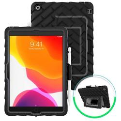 GumDrop Hideaway Case Designed for The New Apple iPad 10.2 7th Gen (2019) Tablet Commercial, Business and Office Essentials - Rugged, Shock Absorbing, Extreme Drop Protection (Black)