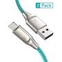 Xcentz iPhone Charger 2 Pack 6ft, Apple MFi Certified Lightning Cable Fast Charger iPhone Cable, Durable Braided Nylon Metal Connector Charger Cord for iPhone 11/X/XS Max/XR/8 Plus/7/6/5, ipad - Blue