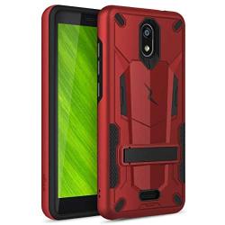 Phonelicious Radiant Core Cricket Icon Smartphone Case with kickstand Heavy Duty Rugged Slim Durable Hybrid Dual Layer Shockproof Phone Cover Compatible Cricket Icon (Red)