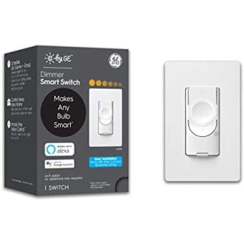 C by GE 3-Wire Smart Switch - Dimmer - Works with Alexa + Google Home Without Hub, Single-Pole/3-Way Replacement, White