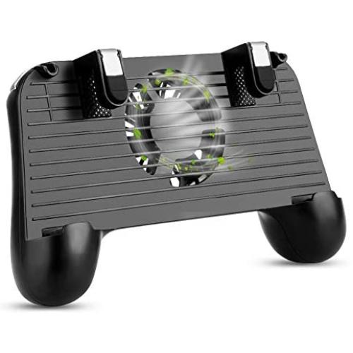Mobile Game Controller,SKYEOL Mobile Gaming Trigger- Upgrade Version 2000mAh with PUBG 4-in-1 Gamepad, Gaming Trigger, Phone Cooling Fan and Emergency Charging Bank for Android & iOS