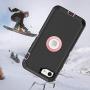 MXX iPhone SE 2020 Heavy Duty Protective Case with Screen Protector [3 Layers] Rugged Rubber Shockproof Protection Cover & Rotating 360 Degree Belt Clip for Apple iPhone SE 2020 (Black/Light Pink)