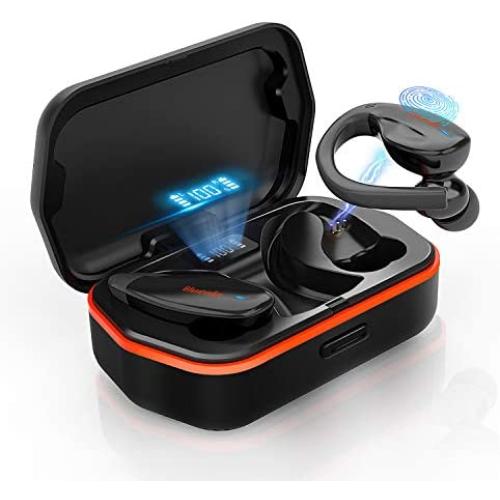 Bluenin T30 True Wireless Earbuds,Bluetooth 5.0 Headphones Sport Earphones with Charging Case, 136H Playtime, Stereo Sound Headset with CVC8.0 Noise Canceling Mic, IPX7 Waterproof Earbuds for Work Out