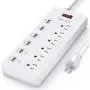 Power Strip with USB Ports,QOLIXM Surge Protector with 6 USB Charging Ports and 6 Outlets,1625W/13A,6 Feet Long Extension Cord for Multiple Devices Smartphone Tablet Laptop Computer Power Strip with USB Ports,QOLIXM Surge Protector with 6 USB Charging Ports and 6 Outlets,1625W/13A,6 Feet Long Extension Cord for Multiple Devices Smartphone Tablet Laptop Computer