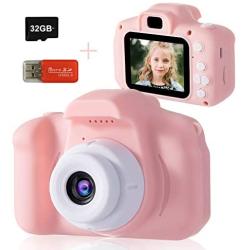 Kids Camera, DDAD Digital Video Camera Gifts for Boys and Girls, Toddler Video Recorder Mini Rechargeable and Shockproof Camera Creative DIY Camcorder for Children 3-8 Years Old(32GB SD Card Included)