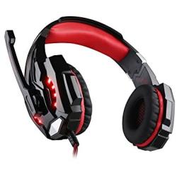 Each 3.5 mm Gaming Headphones Headset Headband with Microphone & LED Light for Playstation 4 PS4 Tablet PC iPhone 6/6s/6 plus/5s/5c/5 Mobile Phones Black+Red
