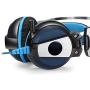 Headset Headphone 3.5mm Gaming Game Earphone Headband with Mic Stereo Bass LED Light for PS4 PC Computer Laptop Mobile Phones (Color : Blue)