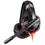 Cdycam Gaming Headset for PS4, PC, Xbox One Controller, Wired Gaming Chat Headphones with 7.1 Surround Sound, Noise-Cancellation Microphone, LED Blue Light Gaming Headset (RED)