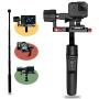 Hohem iSteady Multi Gimbal for Gopro Hero 7/6/5 iPhone/Smartphone Sony DSC Digital Camera,600° Pan Rotation 80-400g Payload,with Tripod,Carry Bag and Extension Rod