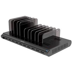 Alxum iPad Charging Station, 108W 10 Port Phone Docking Station & Organizer with Adjustable Dividers and Smart IC, Multi Devices USB Charger Dock for iPhone, Samsung Galaxy, Cell Phone, Apple, Tablet