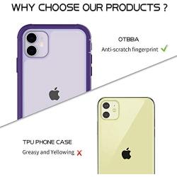 OTBBA iPhone 11 Case, Full-Body with Built-in Screen Protector Heavy Drop Protection Shock Absorption Cover Case Designed for iPhone 11-6.1 inch (Purple-Clear)