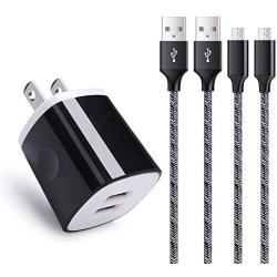 Android Charger Micro USB Cord, Wall Charger Block Fast Charge Android Phone Cable Compatible for Samsung Galaxy S7 S6 S5 J7 J8 J6 J5 J4 J3 J2 J1,LG K40 K30 K50 K20 K10 G3,Moto E4 E5 E6 G4 G5 G6 Play