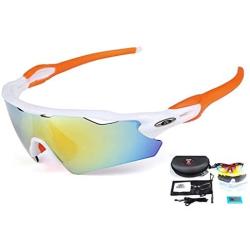 Wonzone Polarized Sports Sunglasses UV400 with 5 Interchangeable Lenes for Men Women Cycling Running Driving Fishing Golf Baseball Glasses