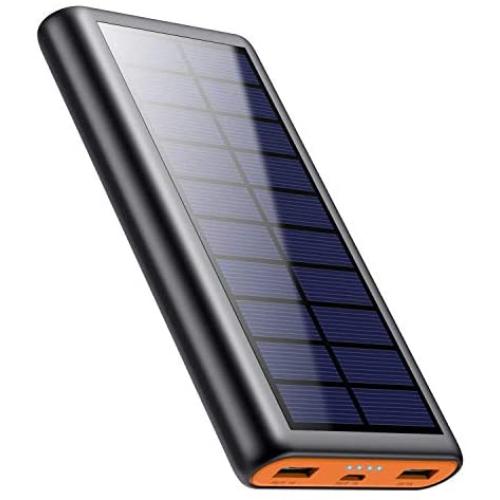 Solar Charger Power Bank 26800mah, 2 USB Output Fast Phone Portable Charger Power Bank Cell Phone Solar Battery Bank Pack External Backup Pack for iPhone, Samsung Galaxy Android, iPad Tablet