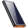 Solar Charger Power Bank 26800mah, 2 USB Output Fast Phone Portable Charger Power Bank Cell Phone Solar Battery Bank Pack External Backup Pack for iPhone, Samsung Galaxy Android, iPad Tablet